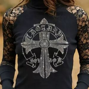 Black Graphic Embellished Long Sleeve Tee